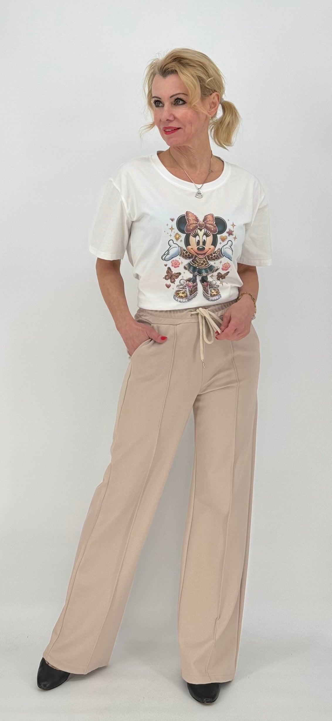 ESViViD Hose mit genähter Bügelfalte in beige