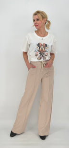 ESViViD Hose mit genähter Bügelfalte in beige