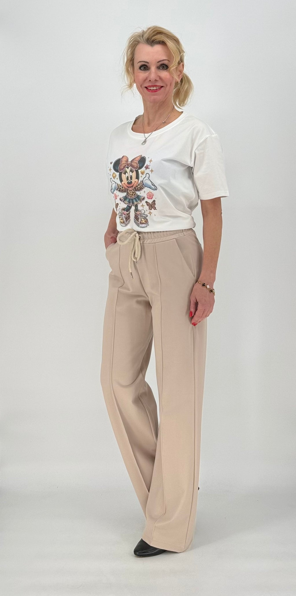 ESViViD Hose mit genähter Bügelfalte in beige