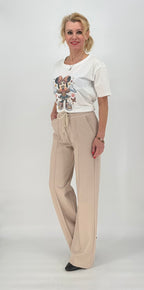 ESViViD Hose mit genähter Bügelfalte in beige