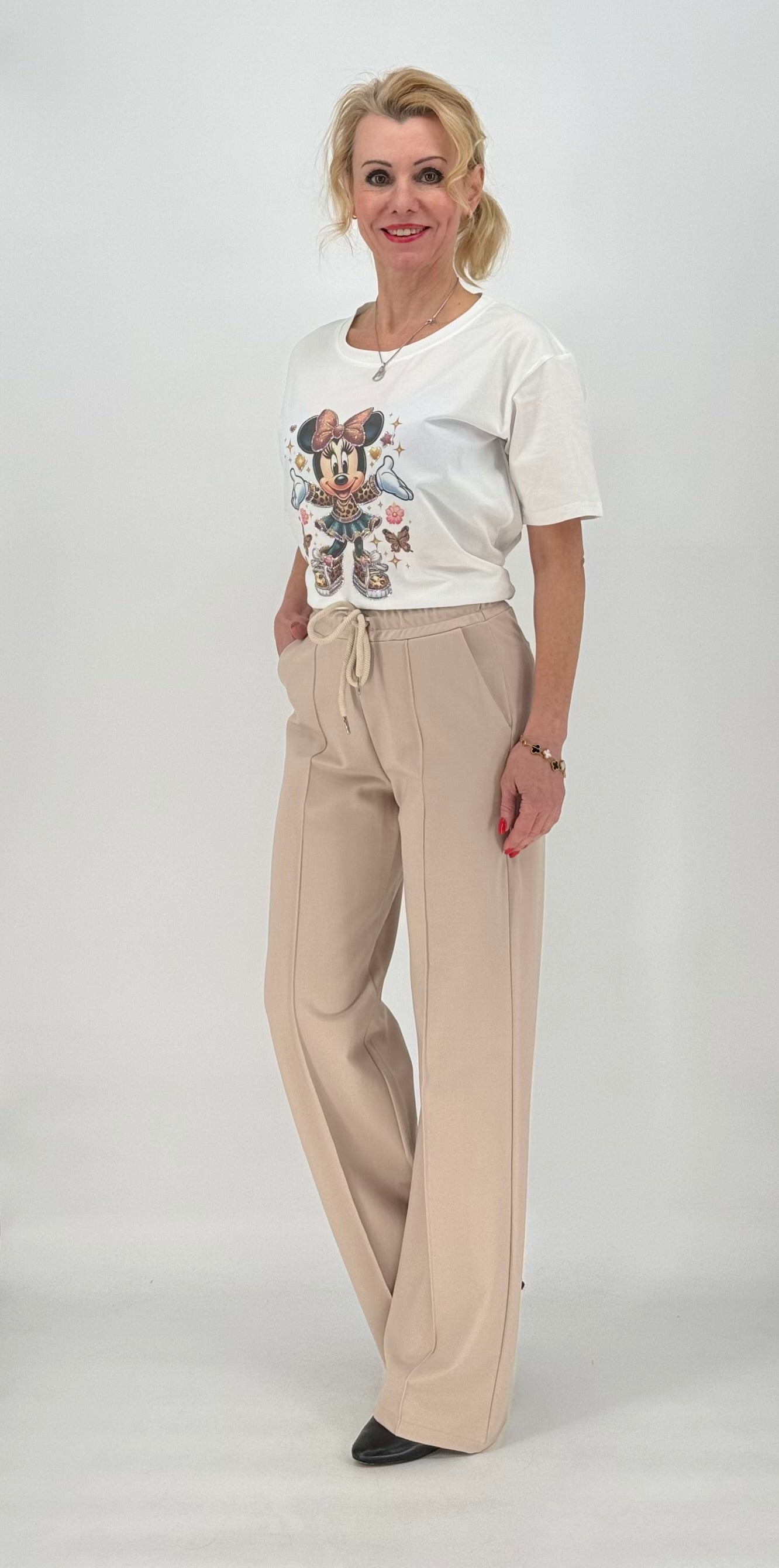 ESViViD Hose mit genähter Bügelfalte in beige