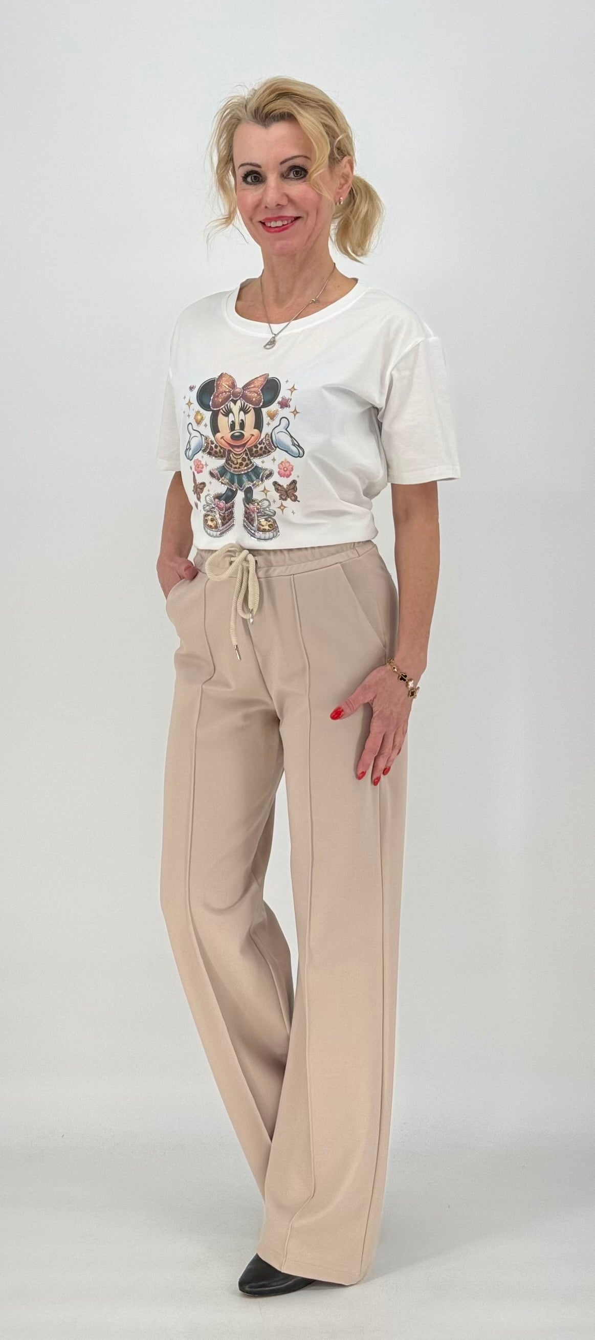 ESViViD Hose mit genähter Bügelfalte in beige