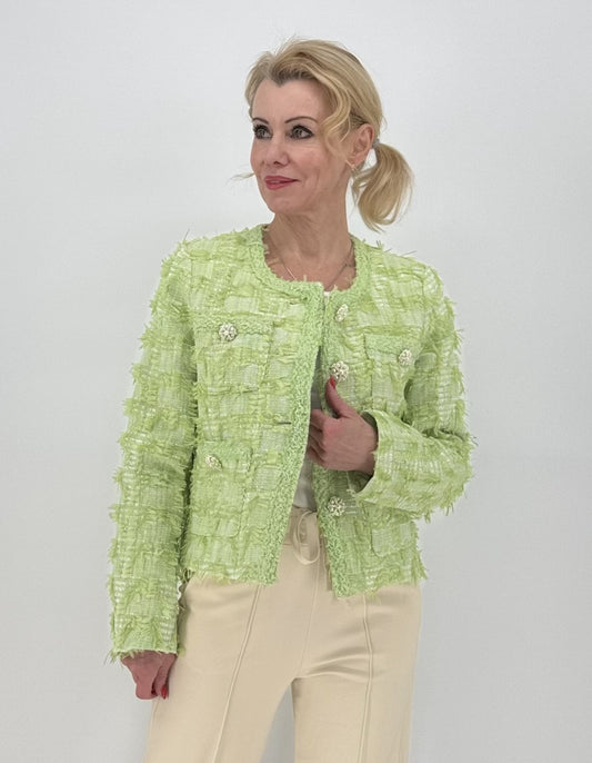 Tweed-Jacke Premium hellgrün