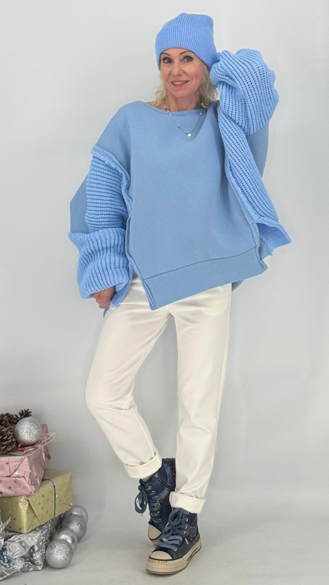 Sweatshirt, rosa, blau, grün
