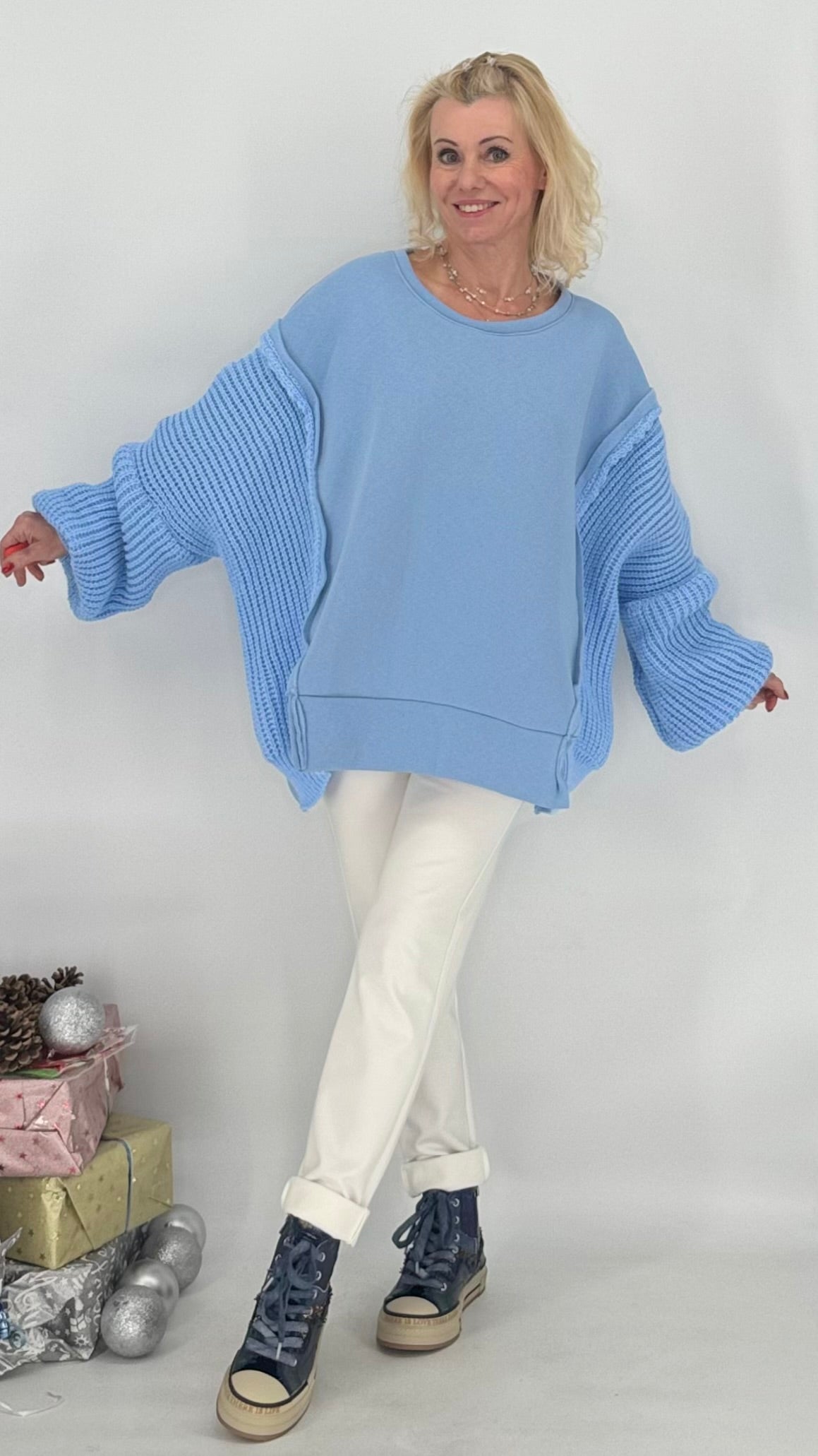 Sweatshirt, rosa, blau, grün