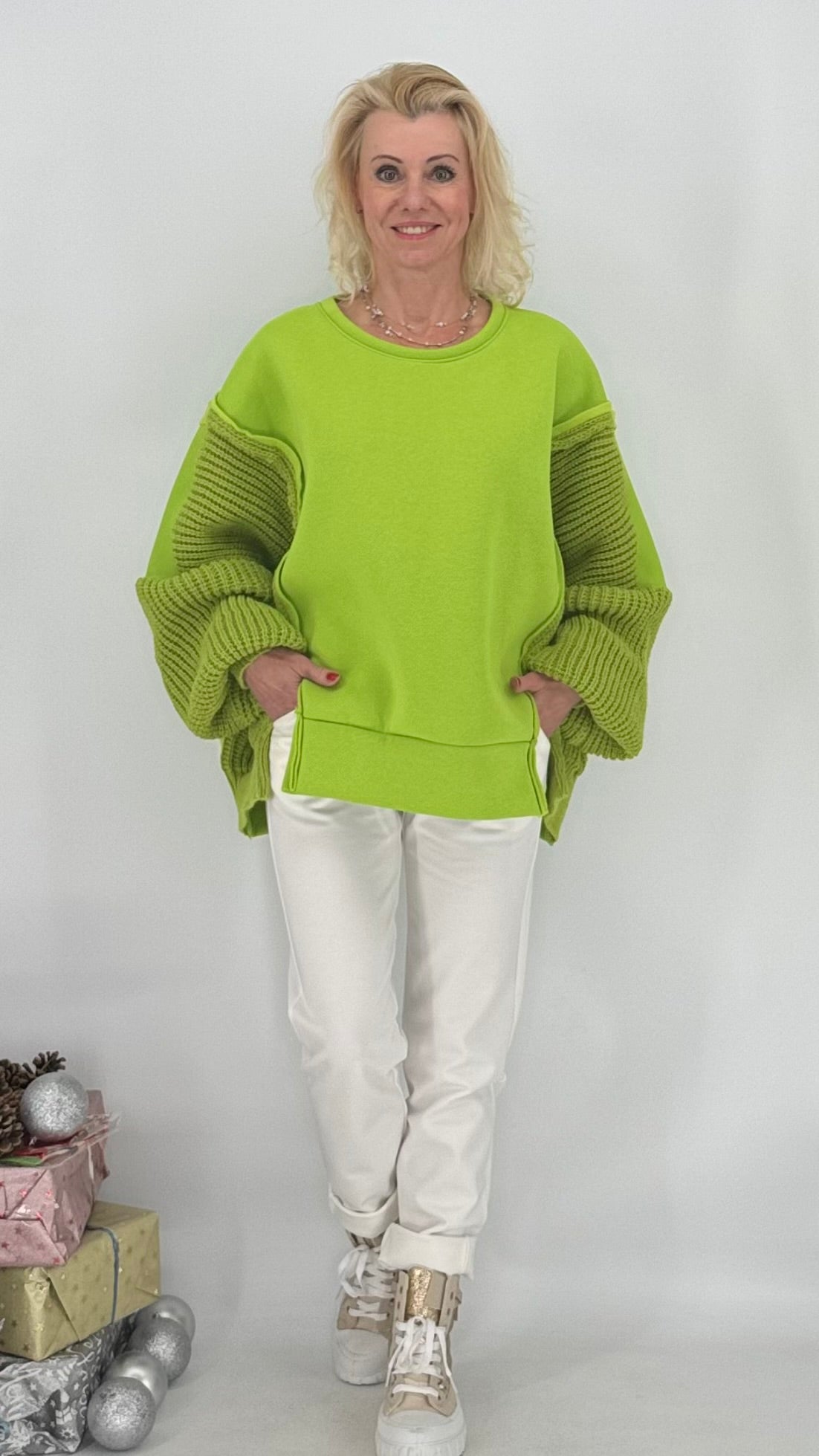 Sweatshirt, rosa, blau, grün