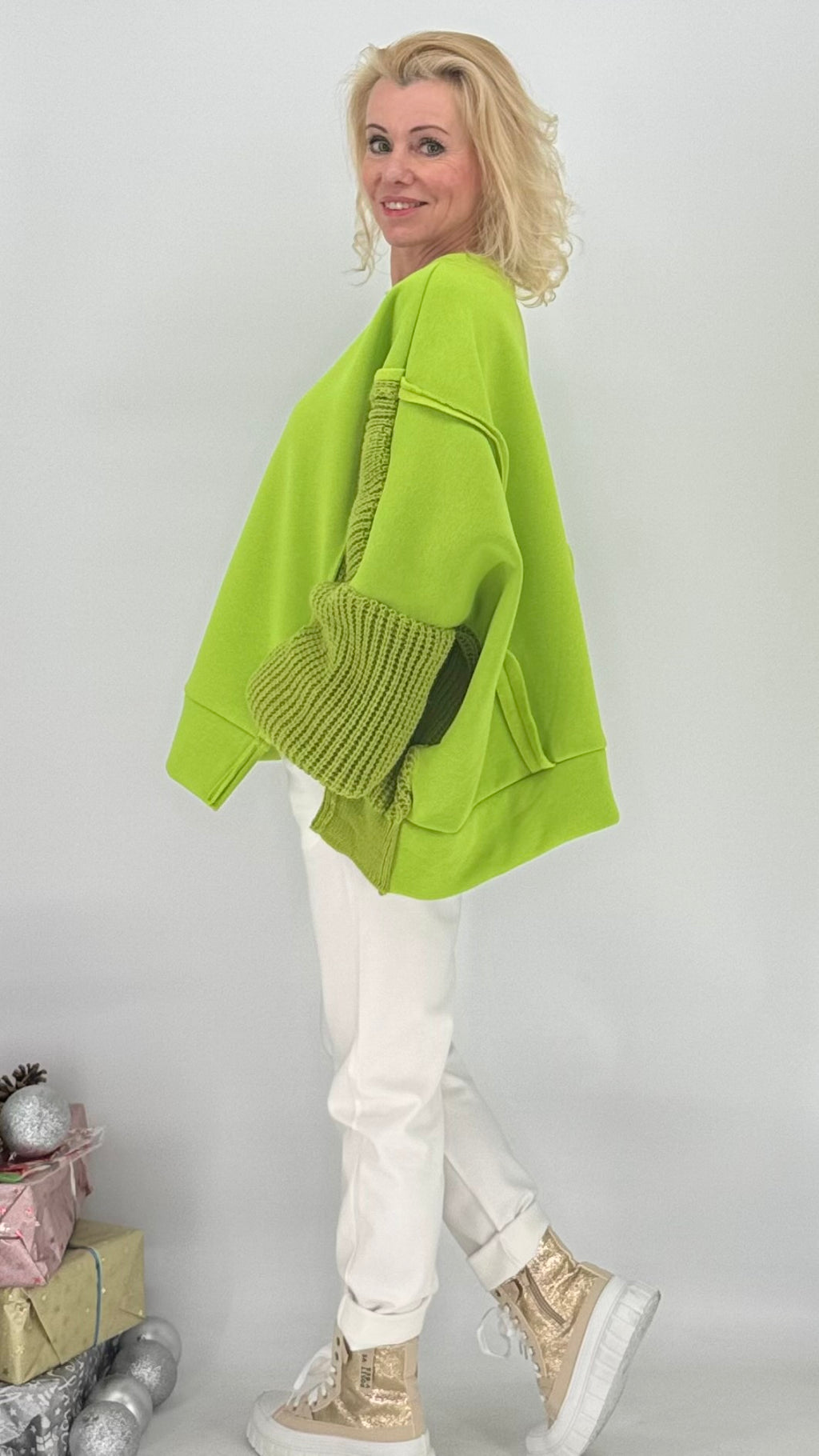 Sweatshirt, rosa, blau, grün