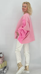 Sweatshirt, rosa, blau, grün