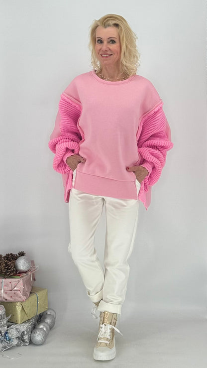 Sweatshirt, rosa, blau, grün