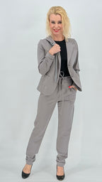 ESViViD Blazer mit Kapuze grau