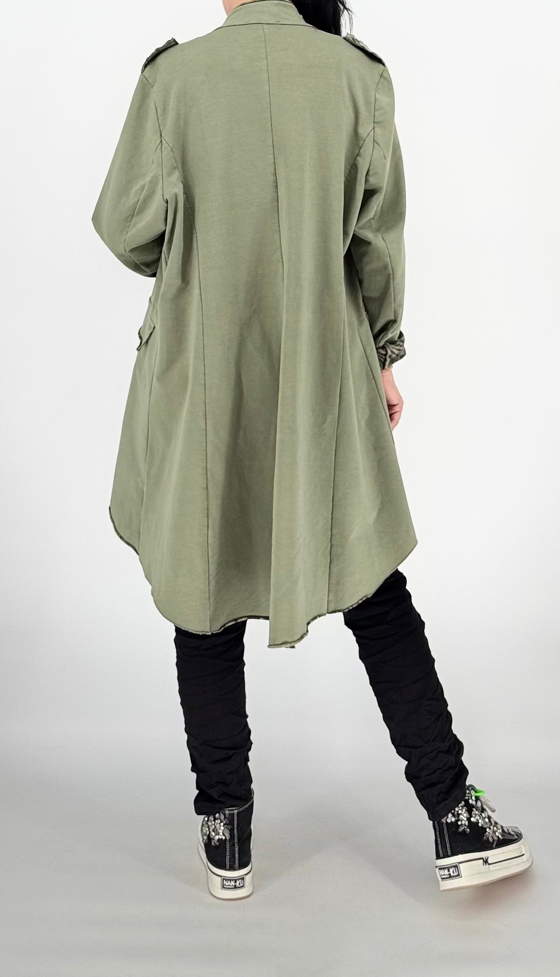 Military-Mantel "Button" – Khaki Grün