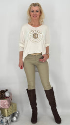 Leichter Pullover "Rock", schwarz, ecru, braun