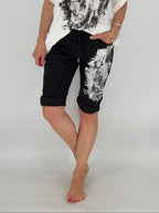 Kurze Hose "Skull", schwarz