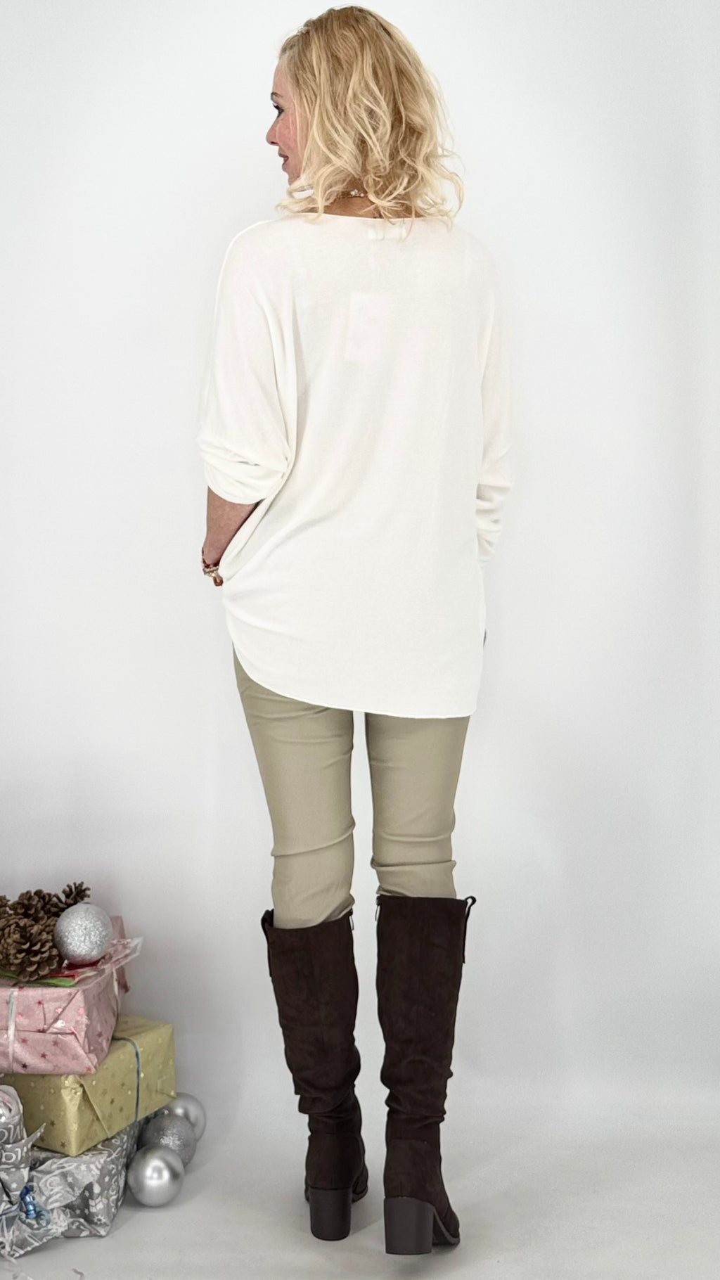 Leichter Pullover "Rock", schwarz, ecru, braun