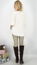 Leichter Pullover "Rock", schwarz, ecru, braun