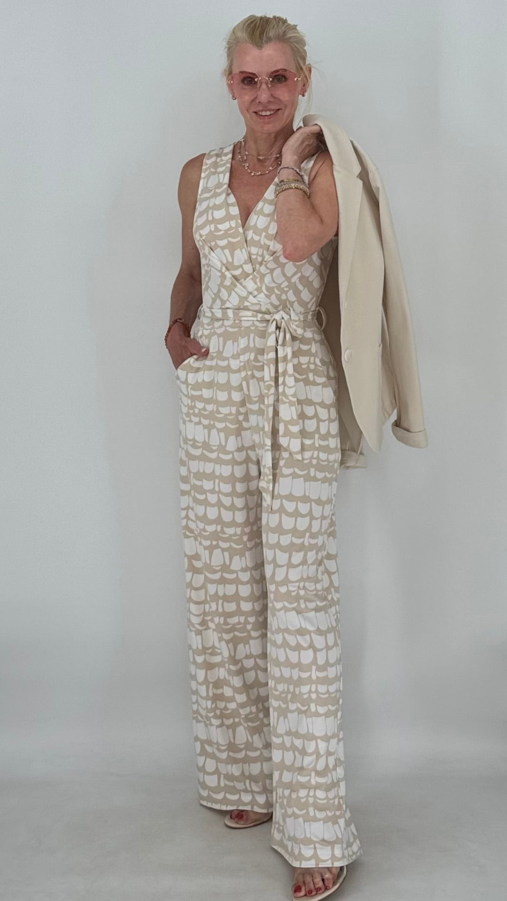 Jumpsuit, beige/creme