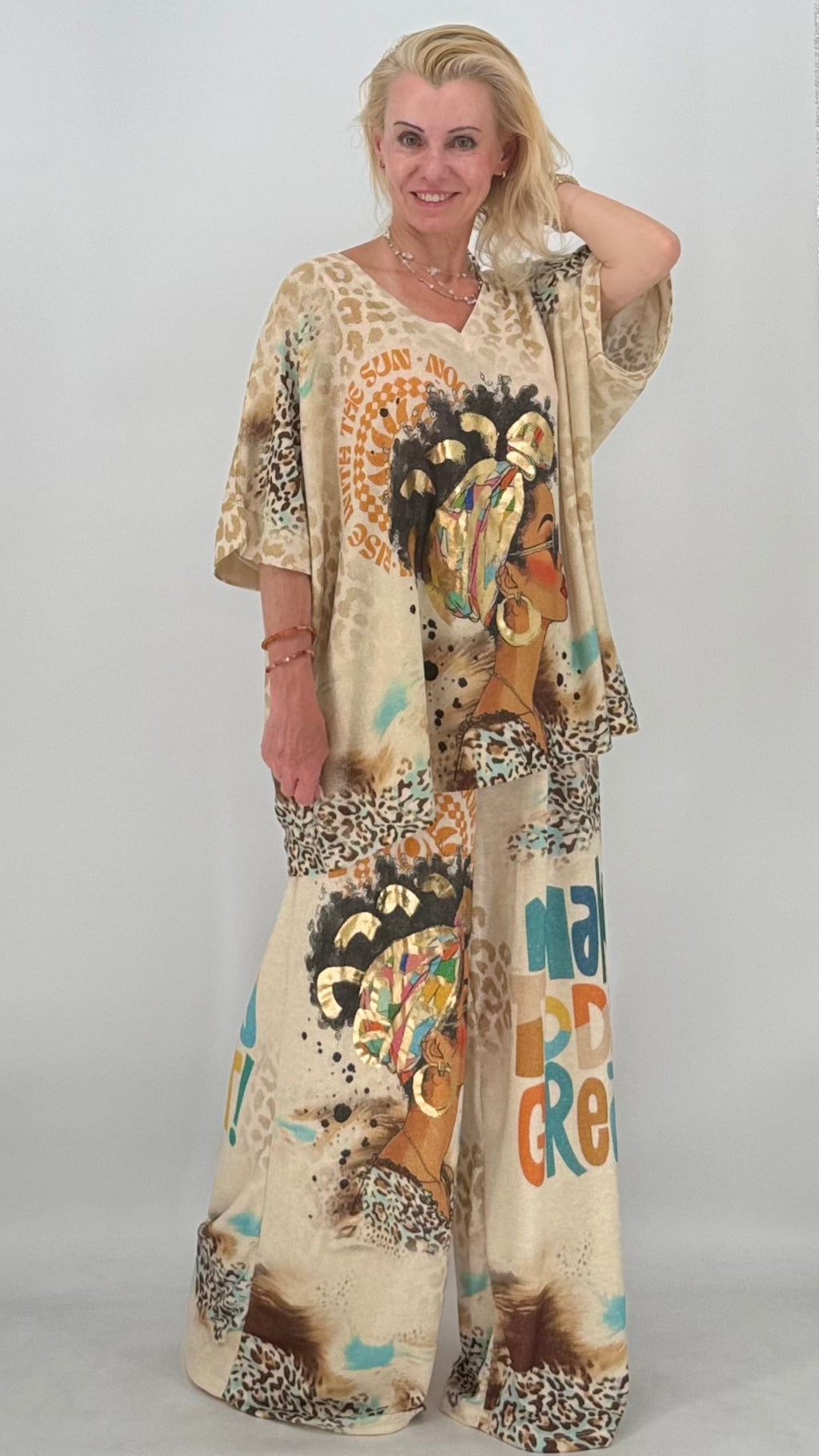 Boho "Kerry" Zweiteiler Beige