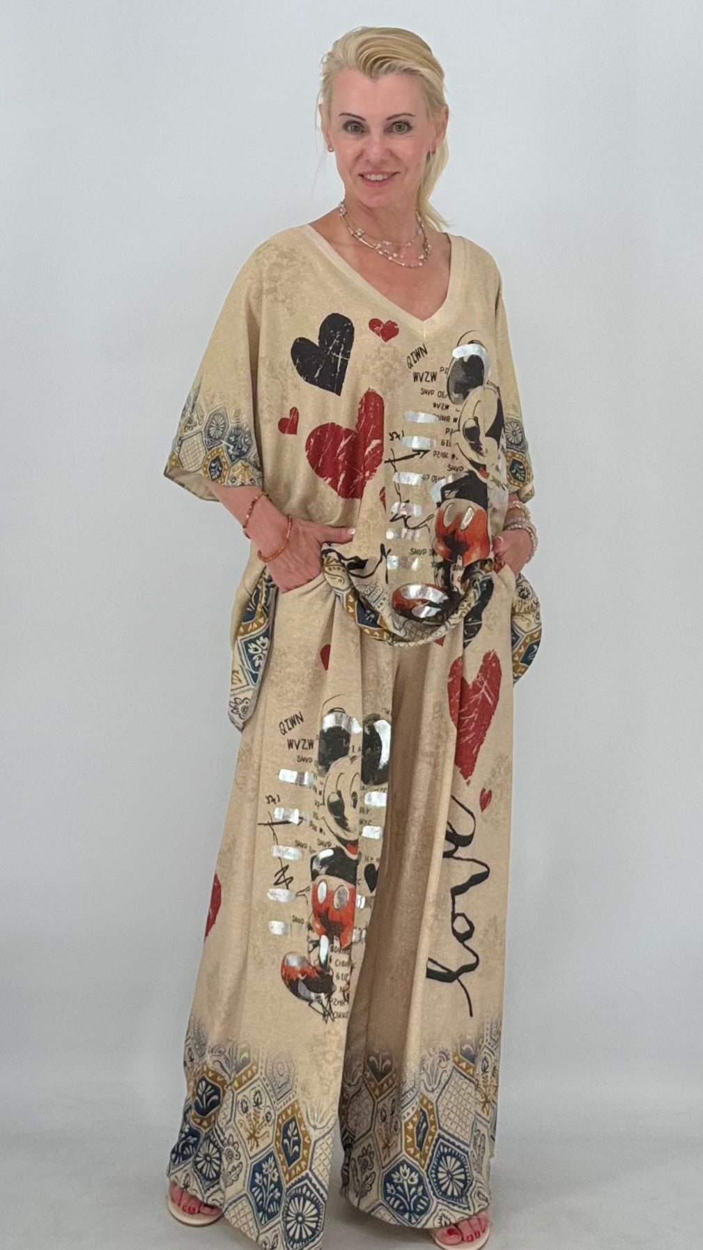 Boho "Mickey" Zweiteiler Beige