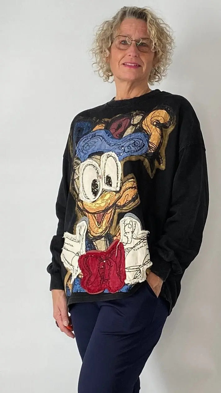 Sweatshirt "Dassy", in weiß, schwarz, pink - By Elena FashionBy Elena Fashion