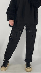 Hose, hellgrau, schwarz - By Elena FashionBy Elena Fashion