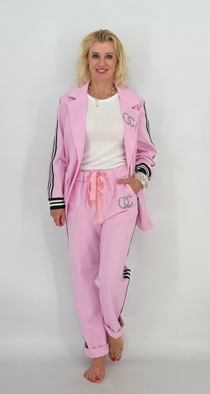 Hose mit Seitenstreifen, rosa