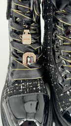 Boots Plateau Sohle mit Textil schwarz A-919