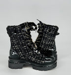 Boots Plateau Sohle mit Textil schwarz A-919