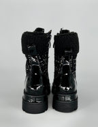 Boots Plateau Sohle mit Textil schwarz A-919