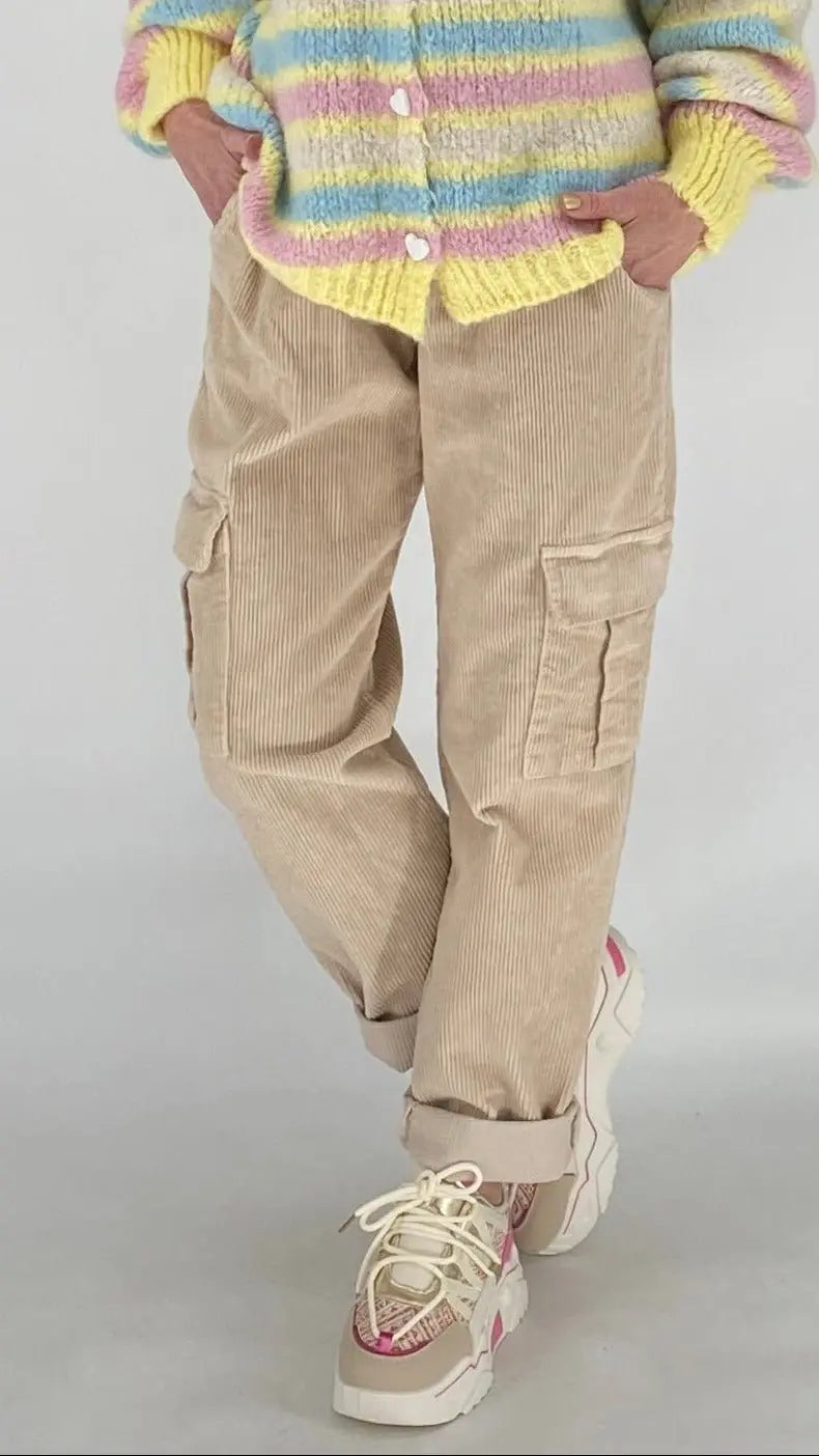 Cargohose im Cord - Look, beige, schwarz, salbei - By Elena FashionBy Elena Fashion