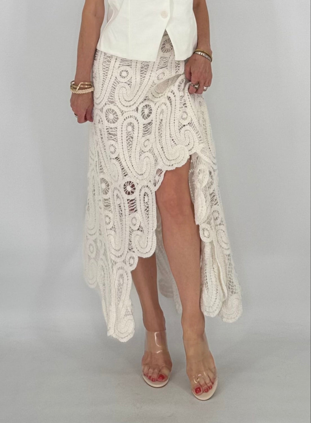 Häkelrock 100% Baumwolle, weiß