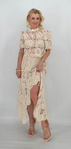 Häkelrock 100% Baumwolle, beige