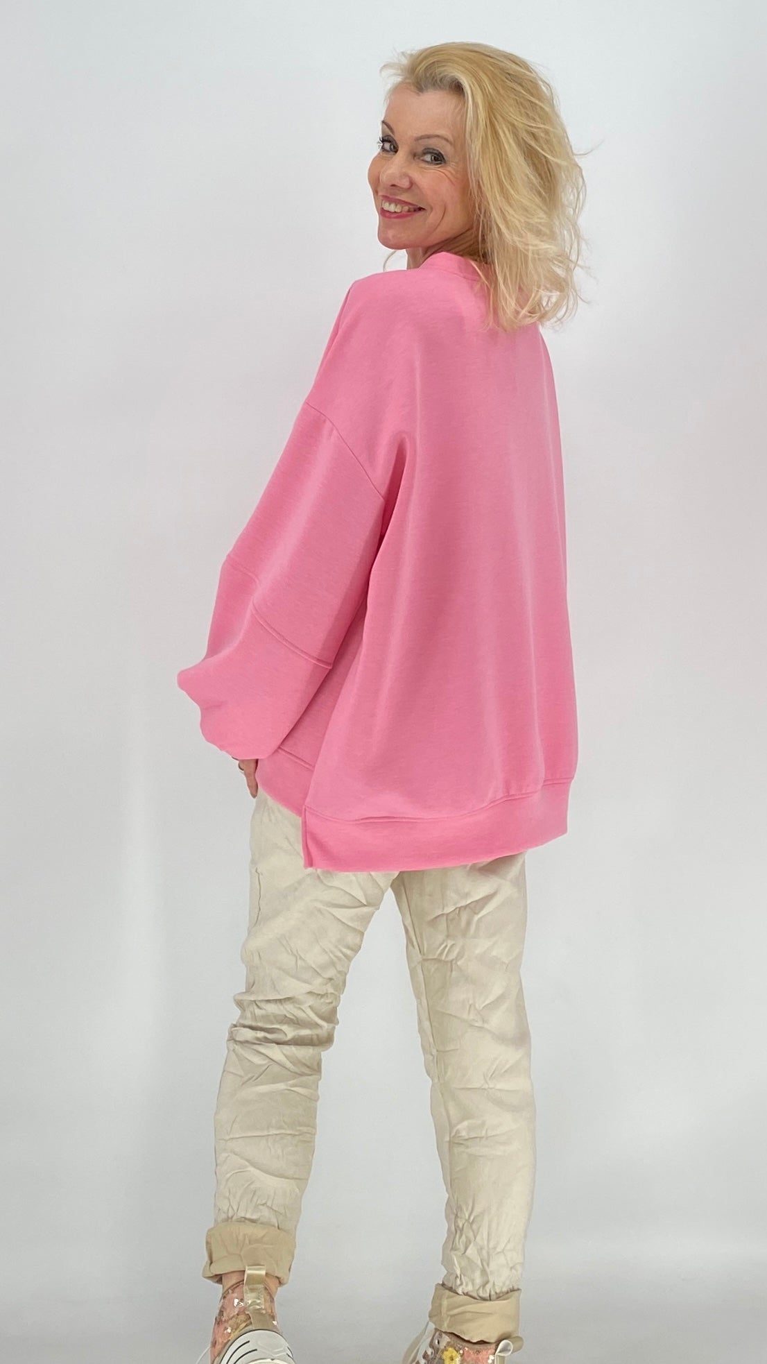 Sweatshirt, rosa, gelb, pink