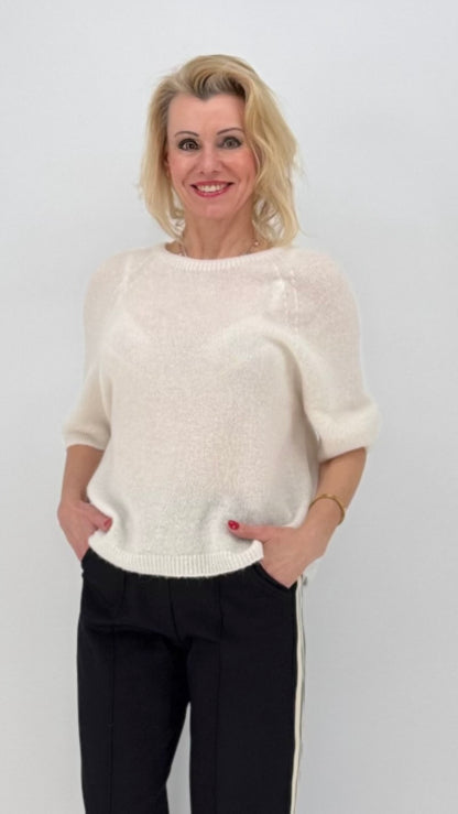 Pullover ESViViD Baby Alpaca creme kurzarm