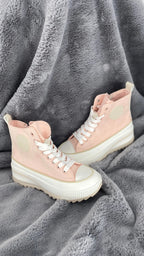 Sneaker mit Plateausohle, in zartem Rosa, 680 - By Elena FashionBy Elena Fashion
