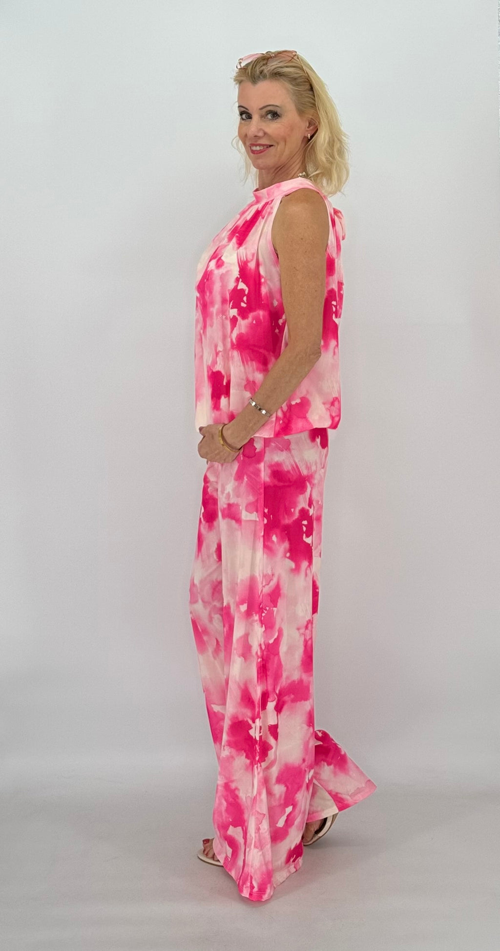 Hose , pink gebatikt