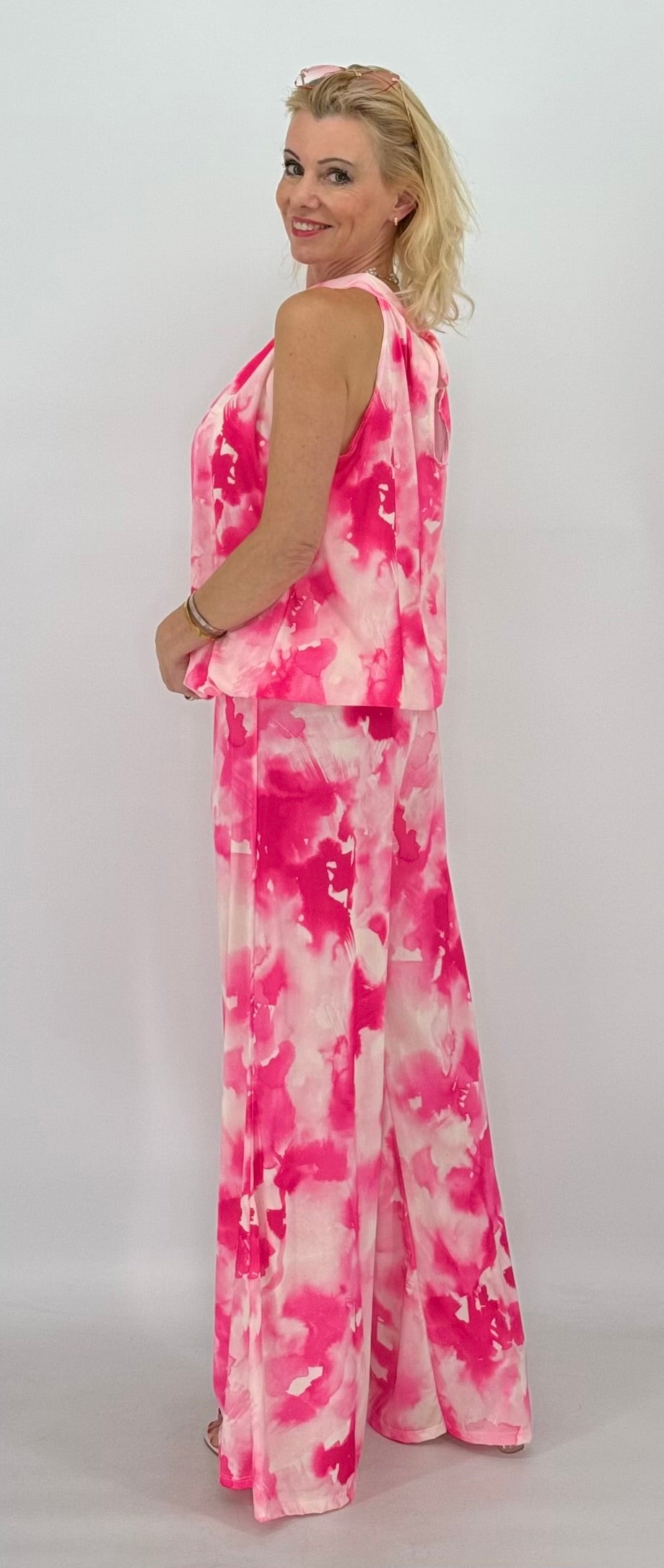 Hose , pink gebatikt