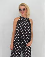 Top, schwarz mit Pünktchen
