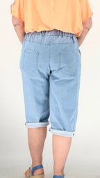 Lässige kurze Hose in Jeansoptik mit Ösen