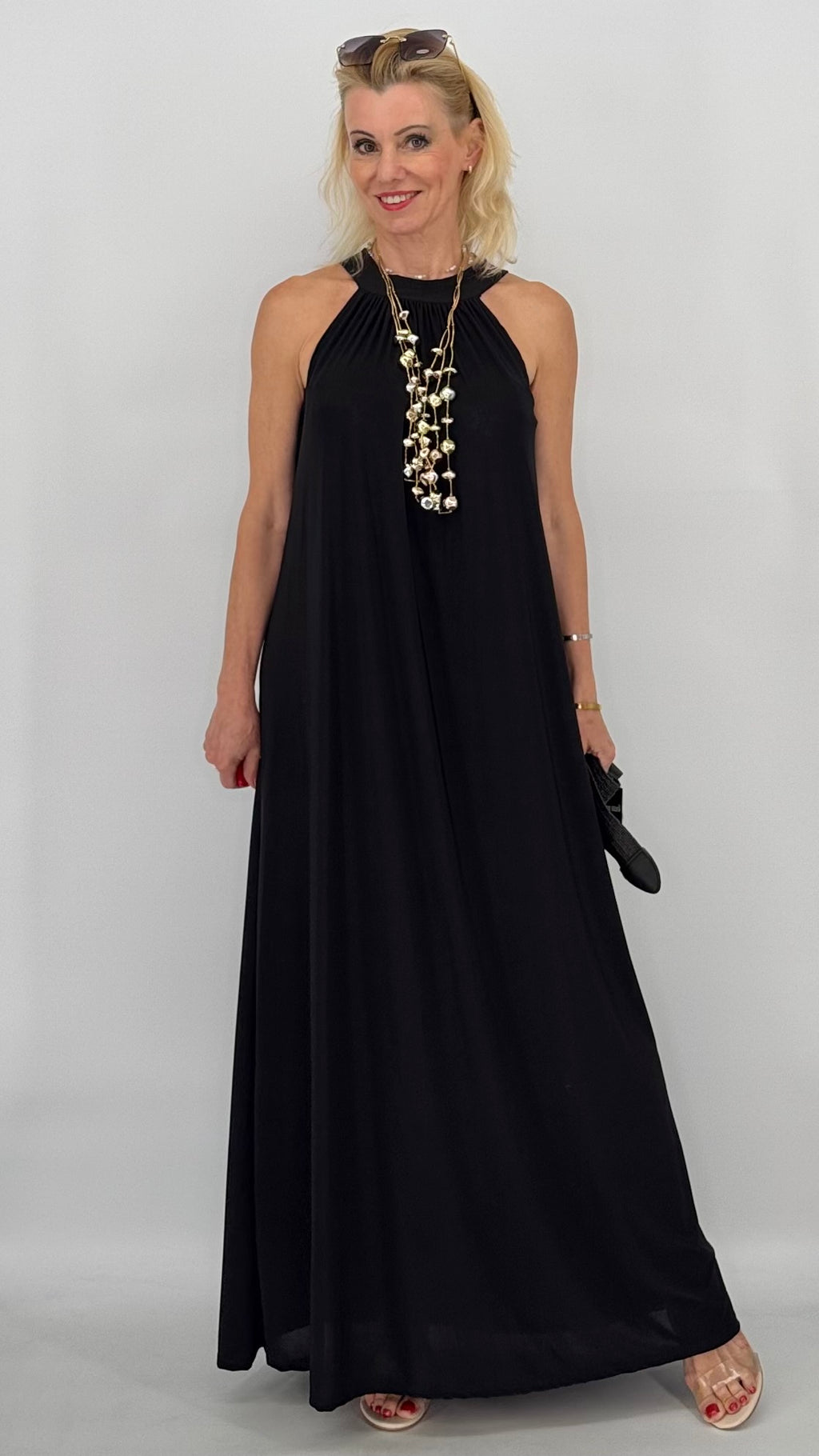 Langes Kleid , schwarz