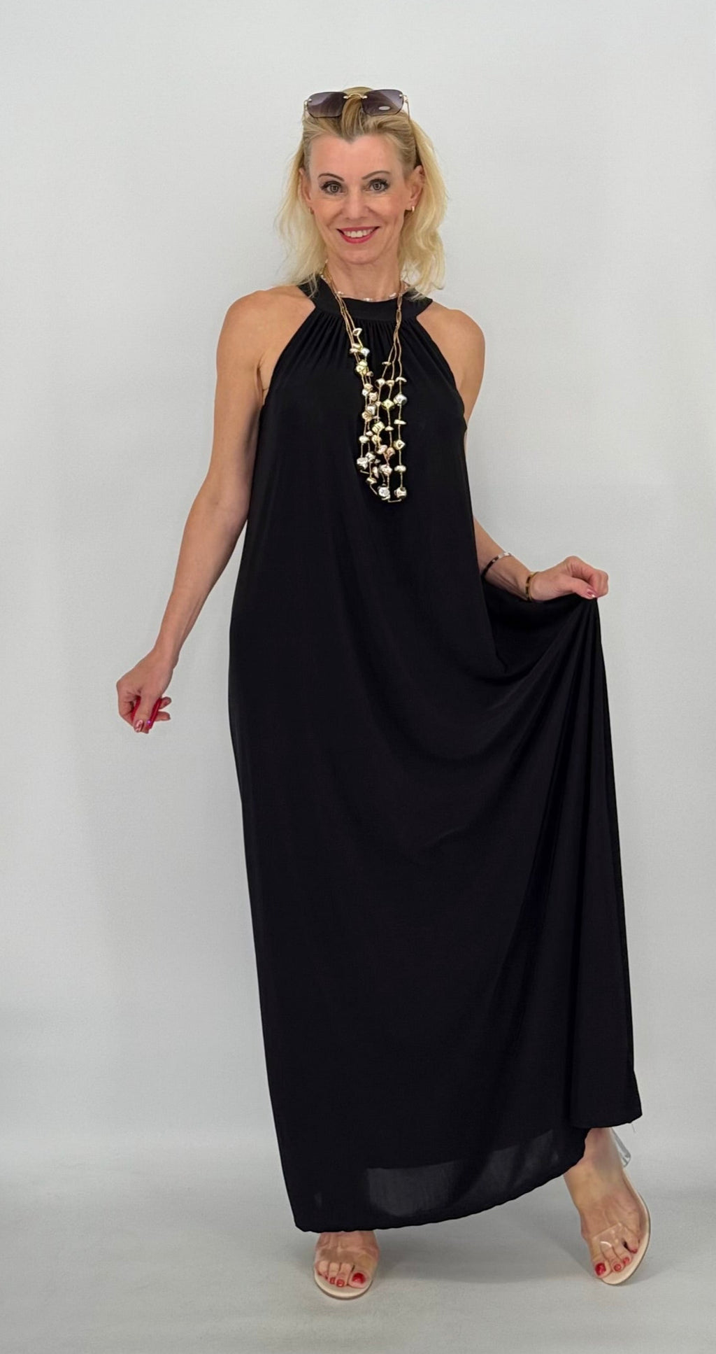 Langes Kleid , schwarz