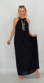 Langes Kleid , schwarz