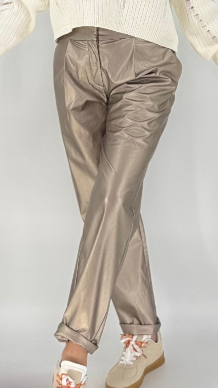 Hose Xuele NÜ beige lederimitat