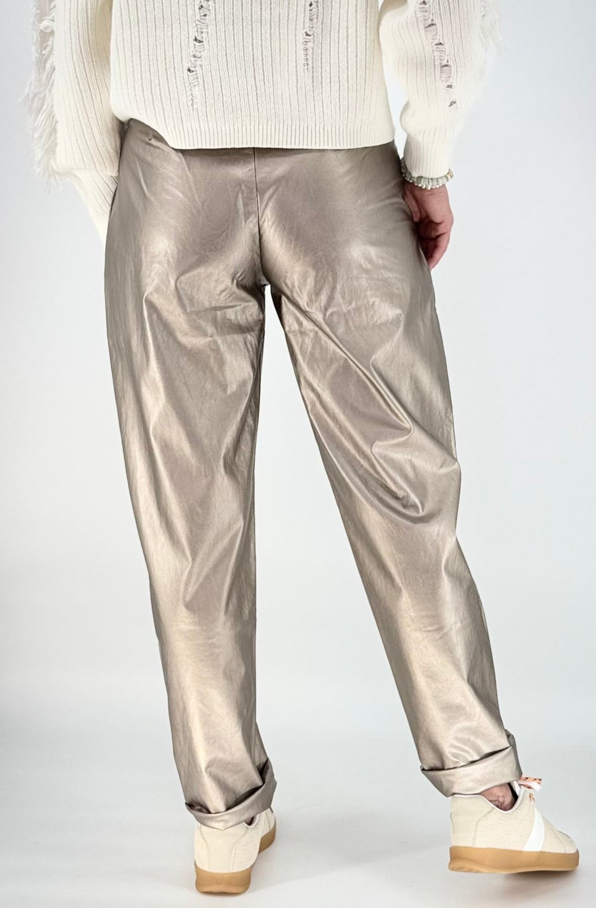 Hose Xuele NÜ beige lederimitat