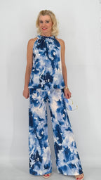 Hose, dunkelblau gebatikt