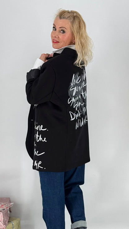 Jacke, "Sunshine", schwarz, beige, creme, rosa