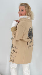 Jacke, "Sunshine", schwarz, beige, creme, rosa