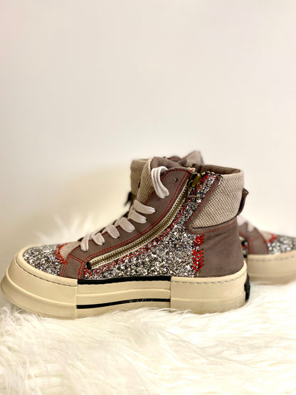 Sneaker mit Glitzerdetails Champain  Rebecca White