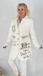 Jacke, "Sunshine", schwarz, beige, creme, rosa