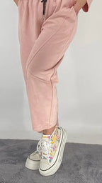 Hose Veloursleder - Optik, beige, blau, rosa - By Elena FashionBy Elena Fashion