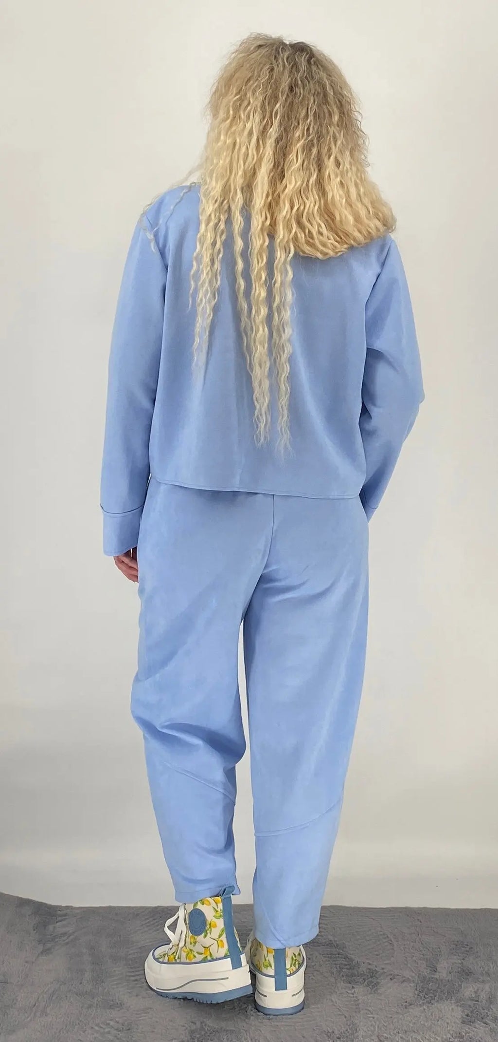 Hose Veloursleder - Optik, beige, blau, rosa - By Elena FashionBy Elena Fashion